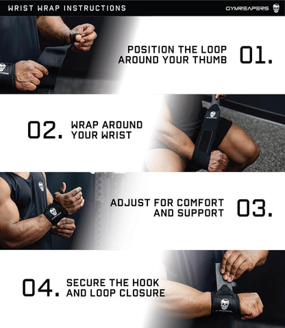 Weightlifting Wrist Wraps (IPF Approved) 18" Professional Quality Wrist Support with Heavy Duty Thumb Loop - Best Wrap for Powerlifting Competition, Strength Training, Bodybuilding