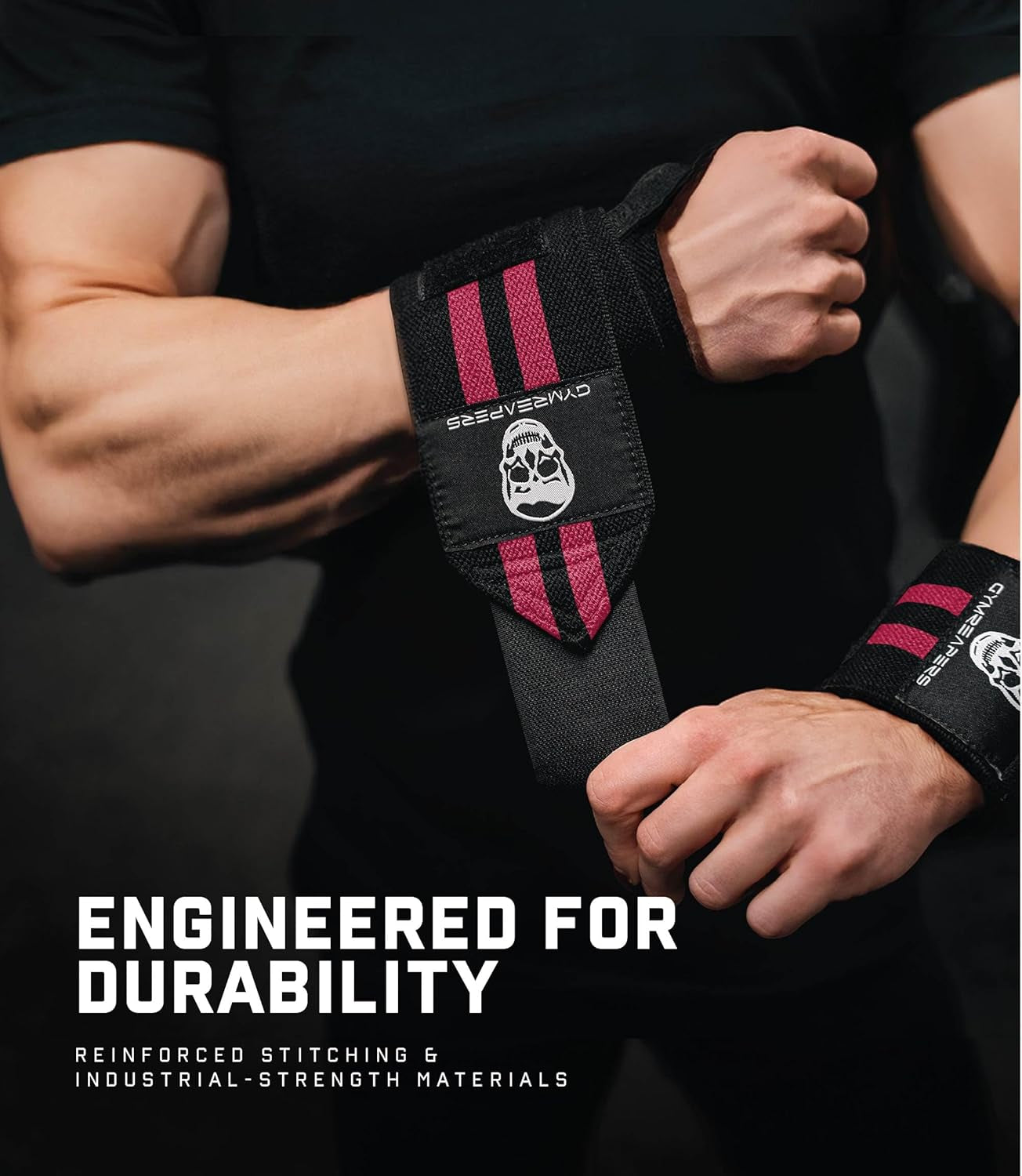 Weightlifting Wrist Wraps (IPF Approved) 18" Professional Quality Wrist Support with Heavy Duty Thumb Loop - Best Wrap for Powerlifting Competition, Strength Training, Bodybuilding